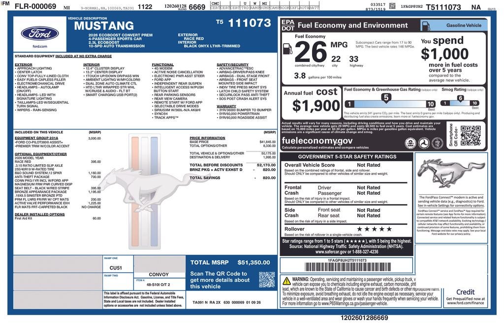 2026 Ford Mustang EcoBoost Premium