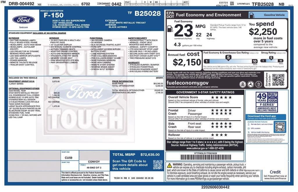 2026 Ford F-150 LARIAT