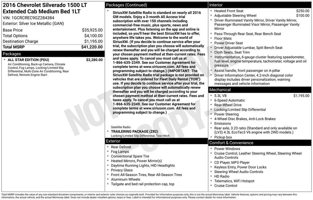 2016 Chevrolet Silverado 1500 LT LT1